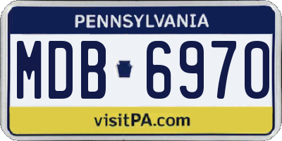 PA license plate MDB6970