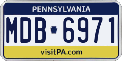 PA license plate MDB6971