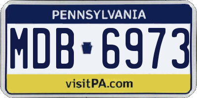 PA license plate MDB6973
