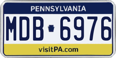 PA license plate MDB6976