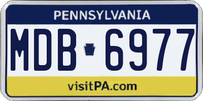PA license plate MDB6977