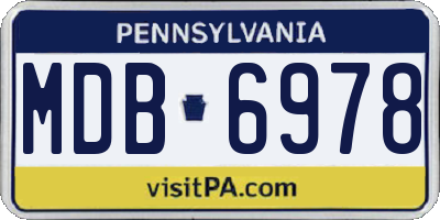 PA license plate MDB6978