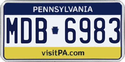 PA license plate MDB6983