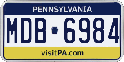 PA license plate MDB6984