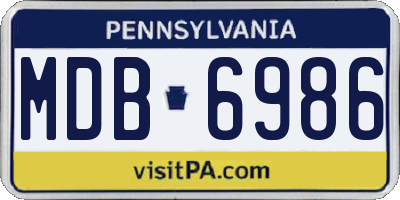 PA license plate MDB6986