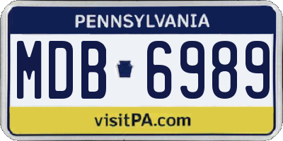 PA license plate MDB6989