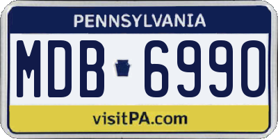 PA license plate MDB6990