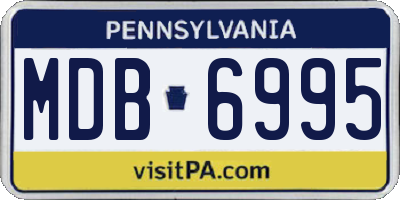 PA license plate MDB6995