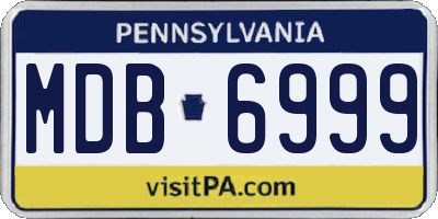 PA license plate MDB6999