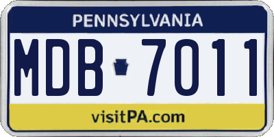 PA license plate MDB7011