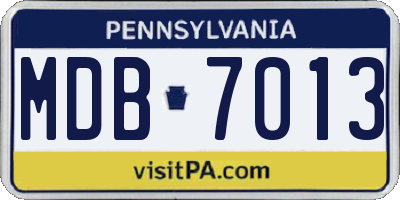 PA license plate MDB7013