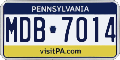 PA license plate MDB7014