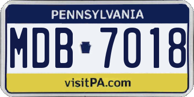 PA license plate MDB7018