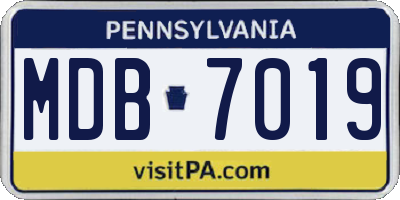 PA license plate MDB7019