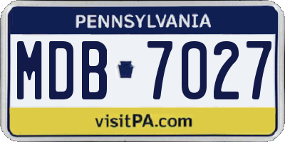 PA license plate MDB7027