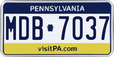 PA license plate MDB7037