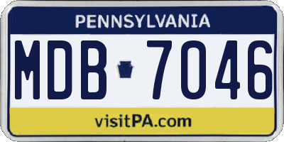 PA license plate MDB7046