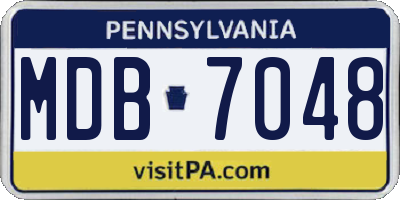 PA license plate MDB7048