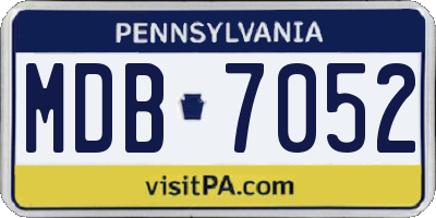 PA license plate MDB7052