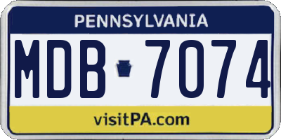 PA license plate MDB7074