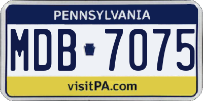 PA license plate MDB7075