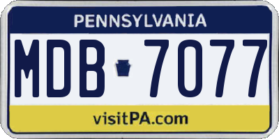PA license plate MDB7077