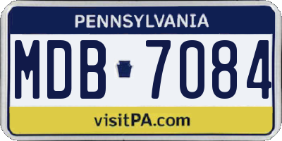 PA license plate MDB7084