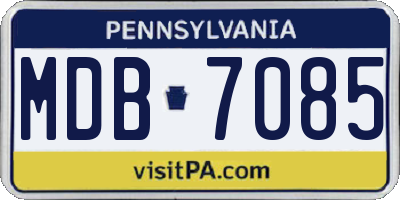 PA license plate MDB7085