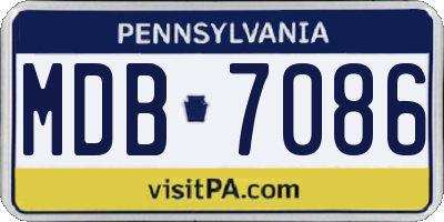PA license plate MDB7086