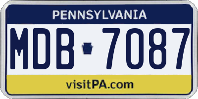 PA license plate MDB7087