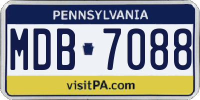 PA license plate MDB7088