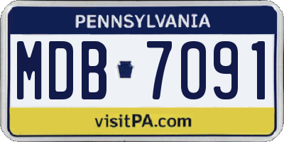 PA license plate MDB7091