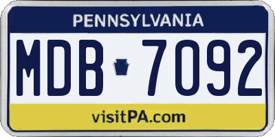 PA license plate MDB7092