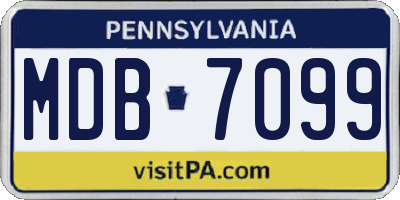 PA license plate MDB7099