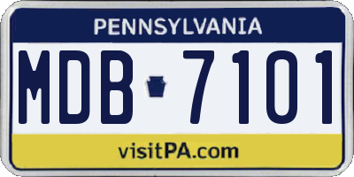 PA license plate MDB7101