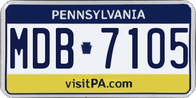 PA license plate MDB7105