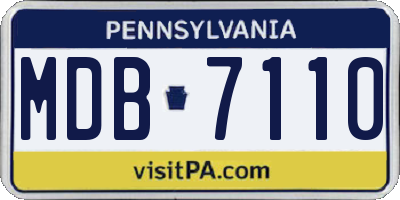 PA license plate MDB7110