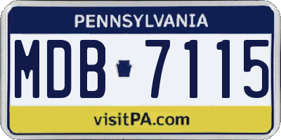 PA license plate MDB7115