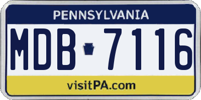 PA license plate MDB7116