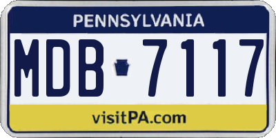 PA license plate MDB7117