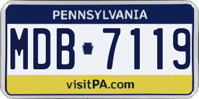 PA license plate MDB7119