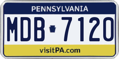 PA license plate MDB7120