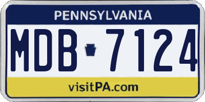 PA license plate MDB7124
