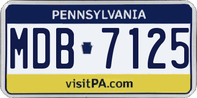 PA license plate MDB7125