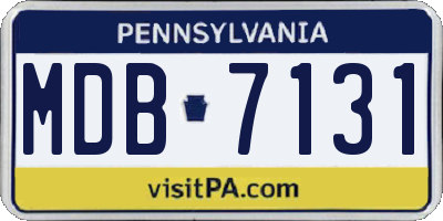 PA license plate MDB7131