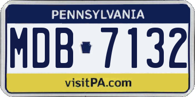 PA license plate MDB7132