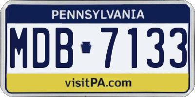 PA license plate MDB7133