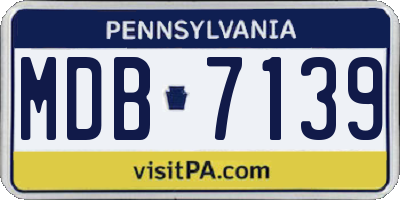 PA license plate MDB7139