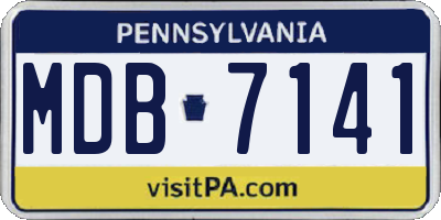 PA license plate MDB7141