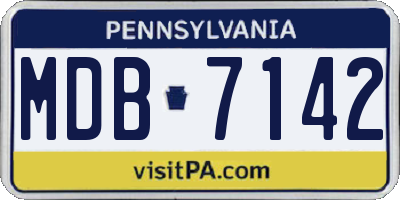 PA license plate MDB7142